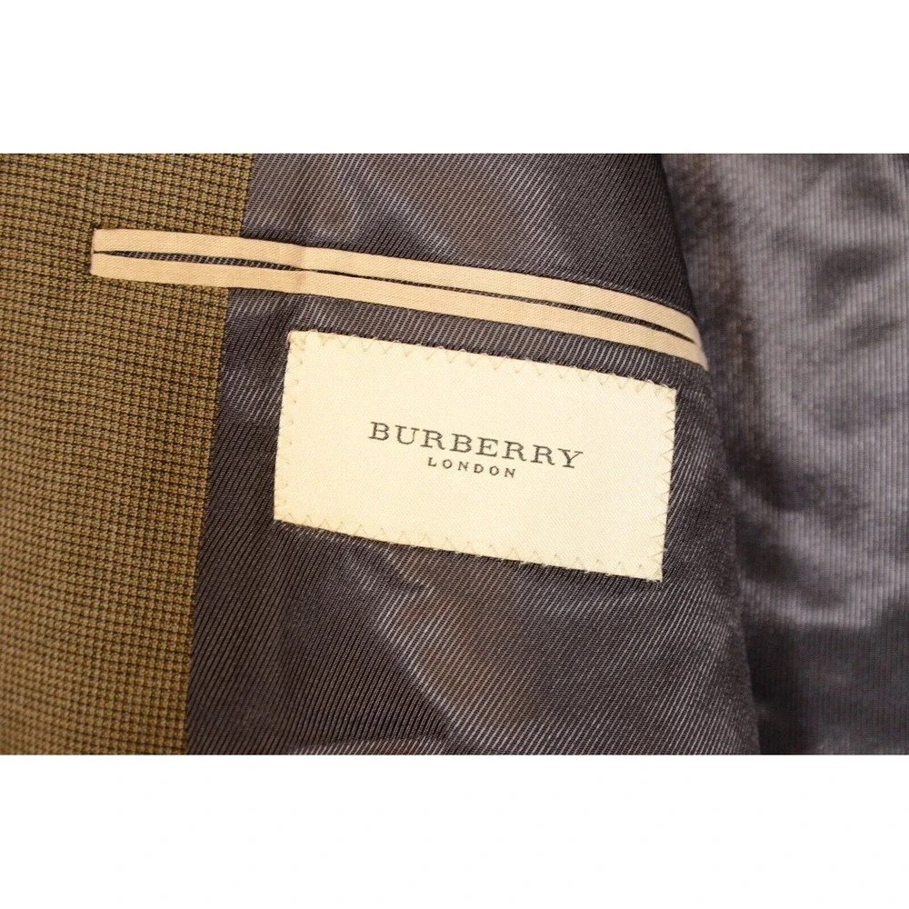 Burberry London Kensington Mens Wool Brown Houndstooth Sport‎ Coat Jacket 46 XLG